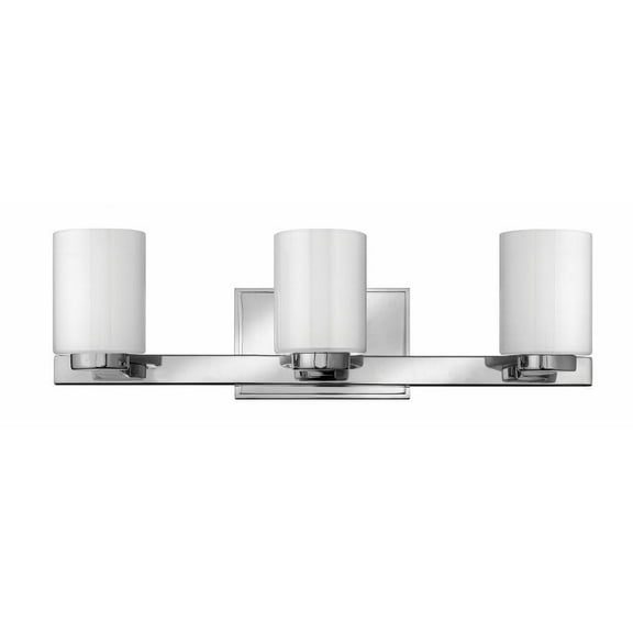 3 Light Bathroom Vanity in Transitional Style 21.5 inches Wide By 7 inches High-Chrome Finish-Cased Opal Glass Color-Led Lamping Type Bailey Street