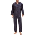 thumbnail image 1 of INSPIRAR CHIC Conjunto de Pijamas de 2 Piezas para Hombre con Botones y Estampado, Patrón Casual, Color Azul Marino, 1 of 6