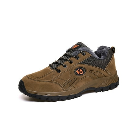 

Rotosw Unisex Sneakers Comfort Walking Shoe Breathable Hiking Shoes Non-Slip Sport Trainers Trekking Athletic Brown with Plush Lined 8.5