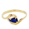 thumbnail image 2 of Galaxy Gold GG 14K Yellow Gold Natural Diamond and Pear-Shaped Sapphire Ring - September Birthstone - Truth & Nobility - Sizes 5.5 to 11 - Fine Jewelry for Women, 2 of 4