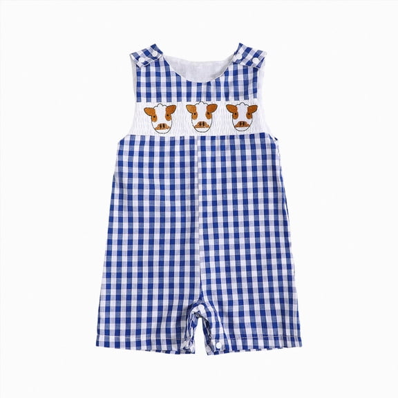 peqiut Romper Toddler Boy Clothes Smocked Romper Farm Baby Animal Print Jumpsuit Sleeveless Overalls Spring Summer Kids Bodysuit 0 6 9 12 18 24 Months 2T 3T 4T