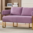 thumbnail image 6 of 51" Small Sofa Couch Comfy Modern Teddy Upholstered 2-Seater Love Seats for Apartment,Bedroom,Office,Lilac, 6 of 8