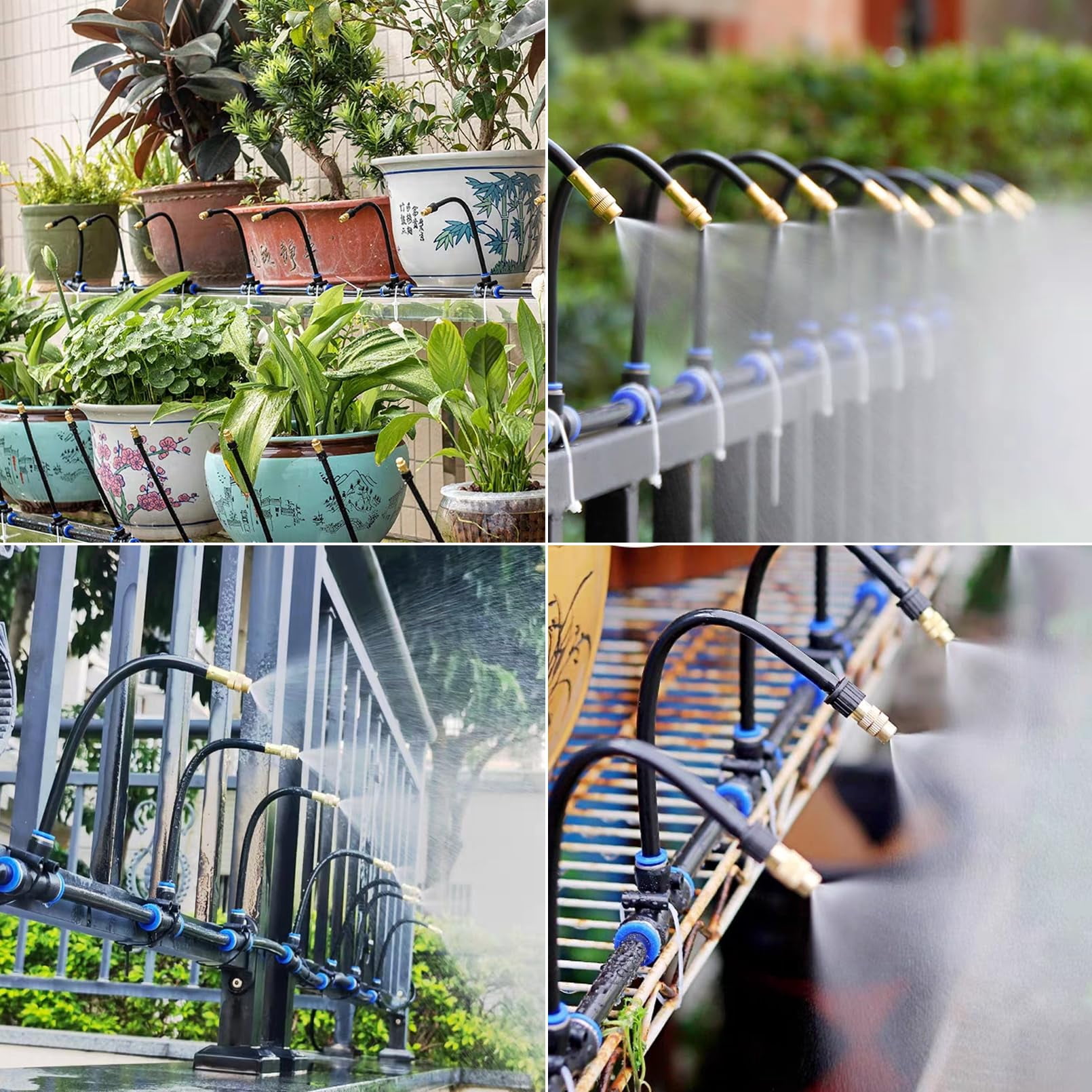 49.21ft Drip Irrigation System  360° Bendable Kit Automatic For Garden Adjustable Watering Misting Greenhouse Yard Lawn Plant