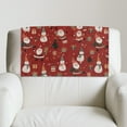 thumbnail image 5 of COEQINE Recliner Headrest Cover Faux Leather Head Rest Cover with Hook and Loop Straps, Anti-Slip Headrest Protector for Sofa, Loveseat, Couch, 17x27 Inch, Santa Claus Snowman Red, 5 of 7