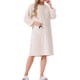 thumbnail image 1 of INSPIRE CHIC Vestido de Noche de Franela para Mujeres, Sleepdress de Forro de Felpa, Cuello Redondo, Sudadera de Invierno con Bolsillo, M Blanco, 1 of 6