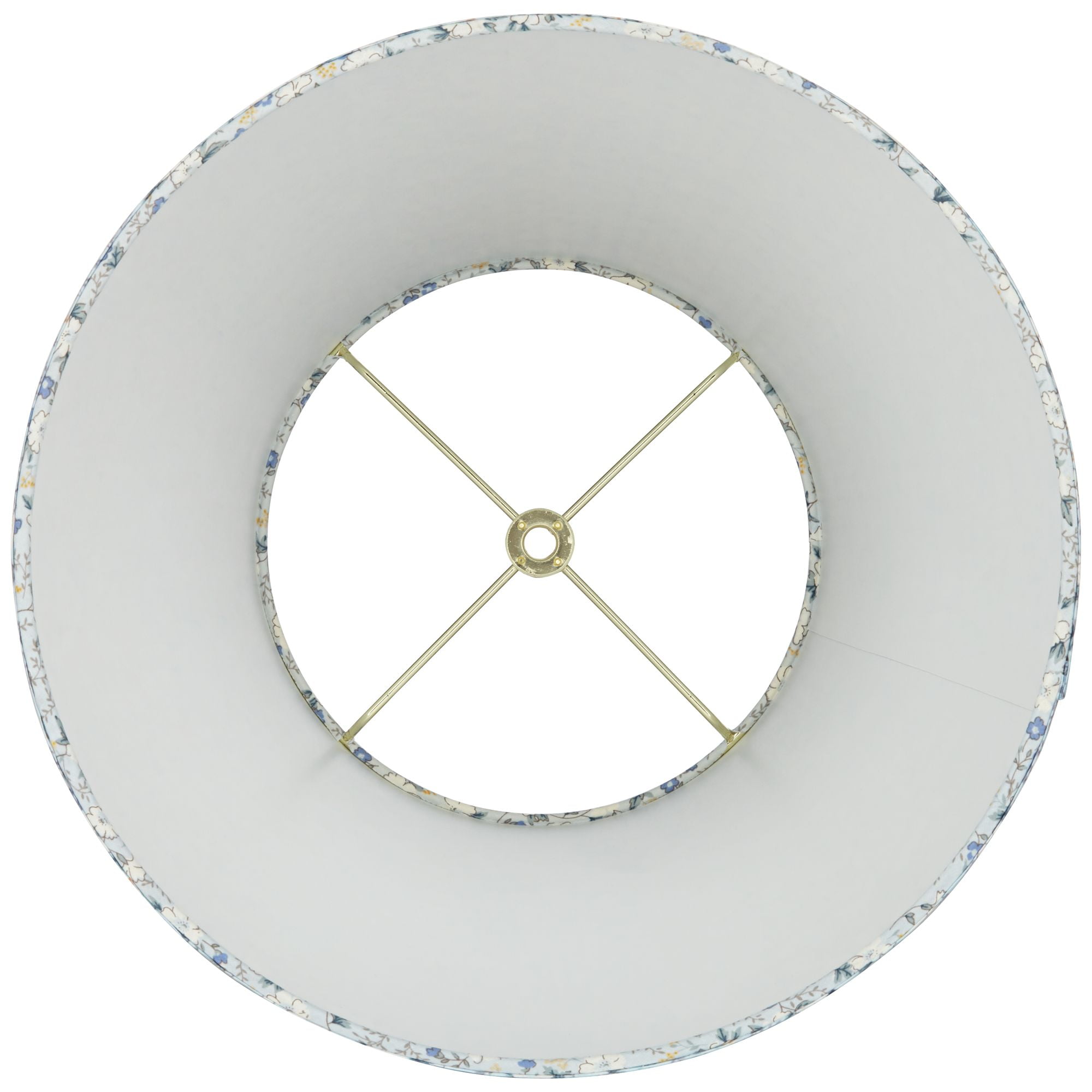 Springcrest Set of 2 Pleat Empire Print Lamp Shades Blue Floral Medium 8" Top x 13" Bottom x 10.75" High Spider Harp and Finial