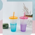 thumbnail image 5 of Kozart 5Pcs/Set Thermochromic Color Changing Cup With Rainbow Straw Lid 720mL Creative Cold Drink Cup Coffee Cup Water Tumblers, 5 of 7