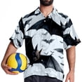 thumbnail image 4 of Bats Men's Casual Spread Collar Hawaiian Short Sleeve Button Down Summer Beach Tops, 4 of 6