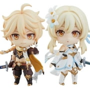 Genshin Impact Figure Traveler (Lumine Aether) Game Figures Model 2PCS Decoration Ornaments Best Gift Collection Toy for Game Fans