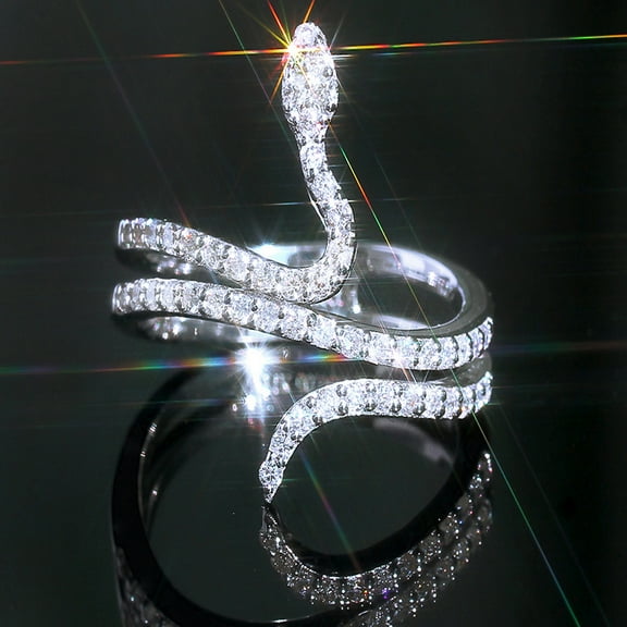 Women's Flash Diamond Micro-Inlaid Zircon Snake Ring
