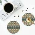 thumbnail image 5 of Bingfone Vintage Traditional Tribal Aztec1 Leather Drinks Coasters with Set of 6,Suitable for Home Kitchen,Coffee Cup Coasters Home Gift, 5 of 9