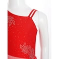 thumbnail image 4 of iixpin Kids Girls Modern Lyrical Dance Dress Shiny Latin Jazz Ballet Dance Performance Lyrical Outfit Red 10, 4 of 7
