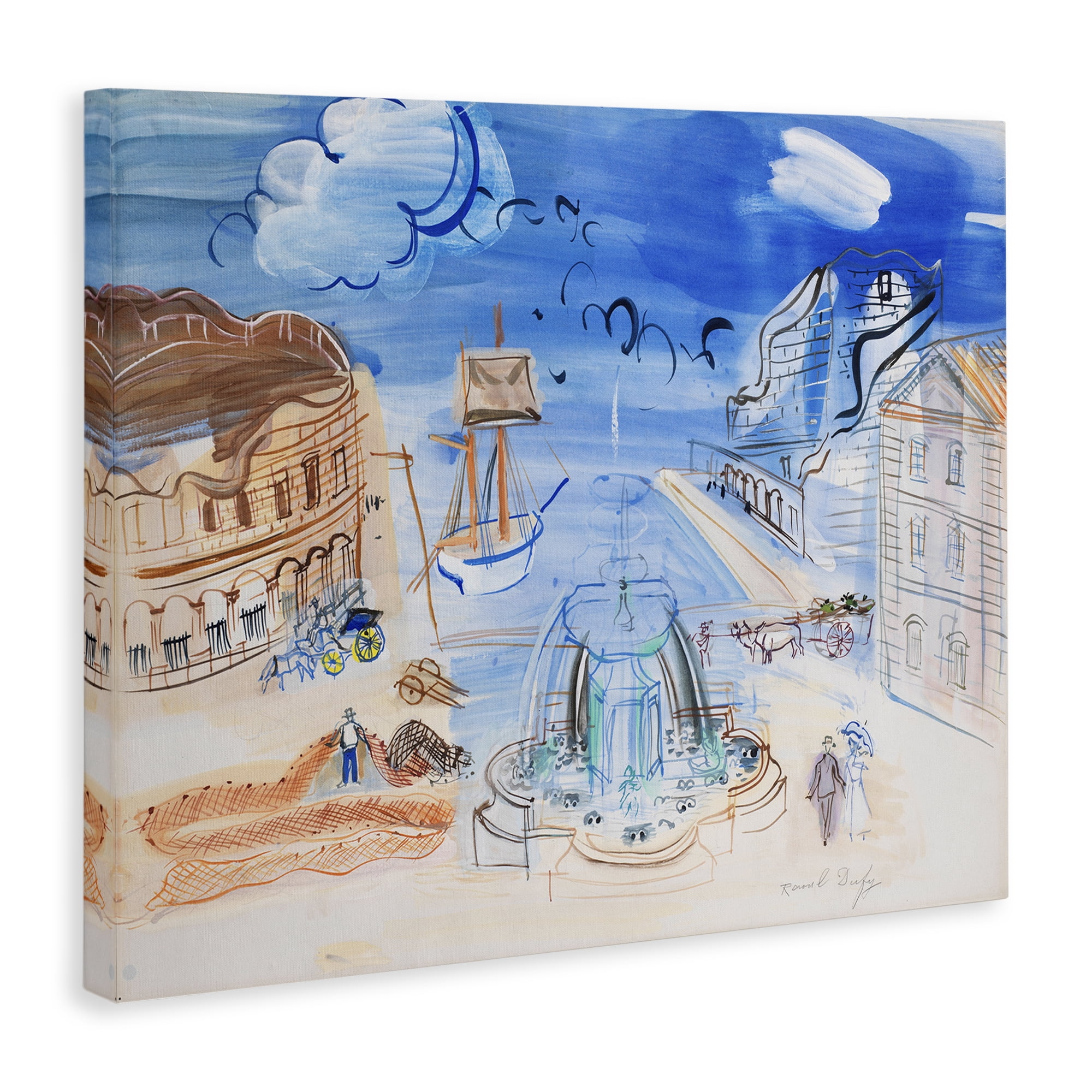 Stupell Industries Classical Raoul Dufy Composition Landscape & Nature Painting Wrapped Canvas Art Print Wall Art, 30 x 24