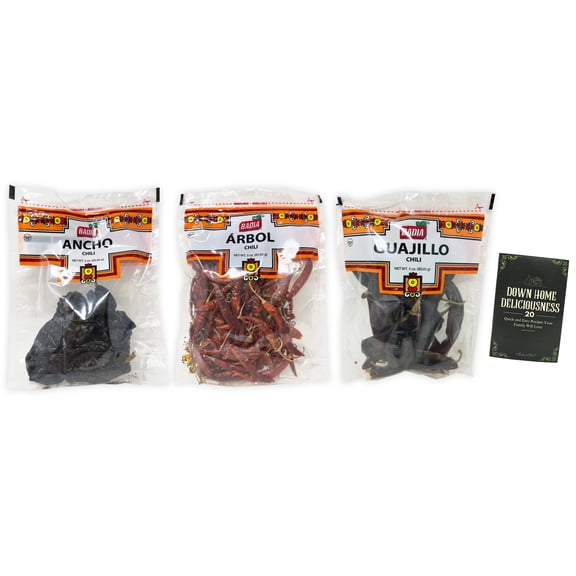 Dried Chile Pods - 3 Flavors: Ancho, Guajillo, Arbol (3 oz.)   MerlinsMart Zine | Badia