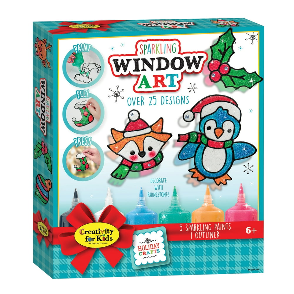Creativity for Kids Holiday Sparkling Window Art Child and Beginner