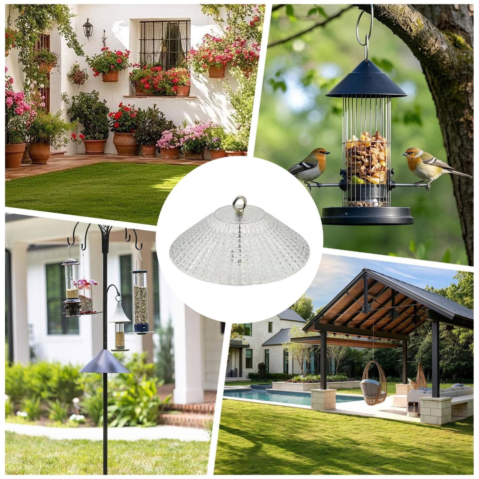 Bird Feeder Baffle, Large Waterproof Clear Shield, Squirrel Baffle for Bird Feeder Pole, for Tree Birdhouse Feeding Station Window Garden Outdoor Balcony Yard Patio Winter
