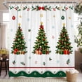 thumbnail image 2 of Nanqianyi Christmas Polyester Shower Curtain,Xmas Tree Gift Box Winter Holiday Bathroom Decor,36 x 72 Inch,With Hooks, 2 of 7