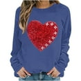 thumbnail image 4 of Womens Valentines Sweatshirts Love Heart Printed Shirts Loose Long Sleeve Round Neck Blouses Valentine's Day Sweater Pullover Tops Plus Size, 4 of 5