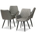 thumbnail image 2 of Baxton Studio Astrid Mid-Century Contemporary Grey Faux Leather Upholstered and Black Metal 4-Piece Dining Chair Set, 2 of 7