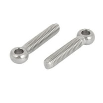 M8 x 40mm 6mm Eye Inner Dia 304 Stainless Steel Swing Bolt Silver Tone 2Pcs