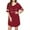 Wine red, variant on Langwyqu Cat Print Women Short Sleeve V-Neck Loose Oversize Sleeping Dress