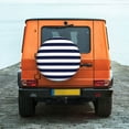 thumbnail image 4 of Haiem Spare Tire Cover , Wheel Cover with Navy Blue And White Stripes printed, Camper Spare Tire Cover Fit for Jeep Wrangler Rv SUV Truck Travel Trailer-16 inch, 4 of 9