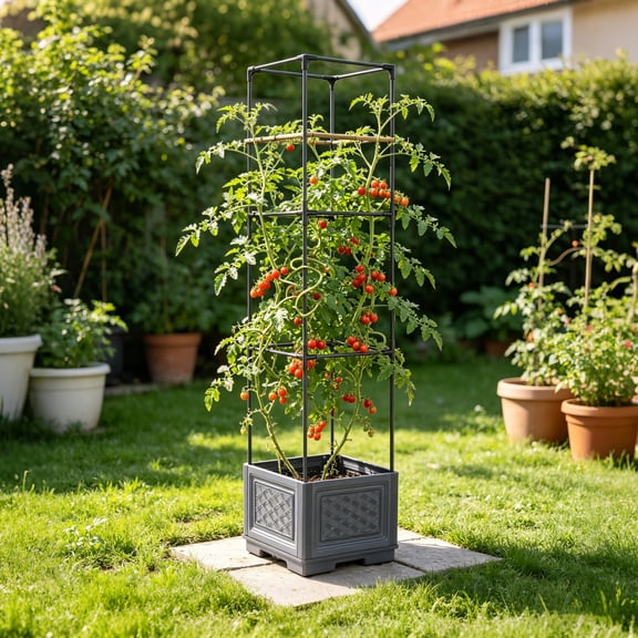 Fuilayi 43.31In 3-Tier Rolling Raised Garden Planter Box with Stand & Drainage System, Detachable Expandable Plant Container for Climbing Vine Planting