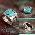 thumbnail image 3 of Bague Sculptée Bohème Lihuang Turquoise Déclaration Mode Bijou Unisexe pour Expression de Personnalité, 3 of 6