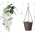 thumbnail image 2 of Artificial Fake Flowers Plants Hanging Baskets for Outdoor Porch Spring Decoration, Faux Silk Red Hibiscus Long Vines in Planter UV Resistant Realistic for Home Outside Balcony Patio Yard, 2 of 5