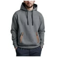 thumbnail image 3 of TOWED22 Hoodie Sweatshirt for Men Solid Color Hoodies Long Sleeve Pullover Athletic Classic Hooded Sweatshirts Comfy(Dark Gray,S), 3 of 9