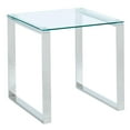 thumbnail image 1 of Table d'appoint contemporaine en acier inoxydable et verre – argent, 1 of 7