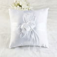 thumbnail image 4 of Milisten 1Set White Satin Wedding Ring Pillow for Bride and Ceremonial Use, 4 of 8