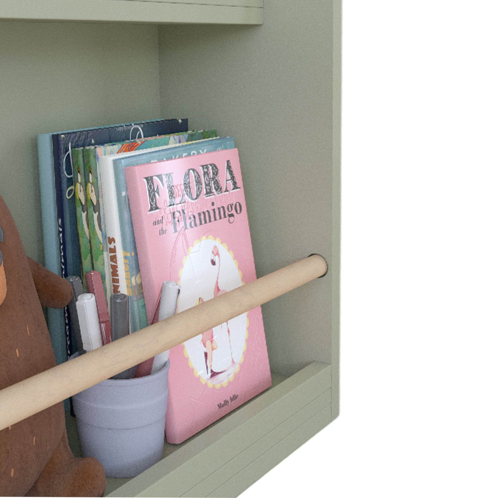 3 Tier Kids Book Shelf,Kids Book Rack, Helps Keep Bedrooms, Playrooms, and Classrooms Organized, Sage