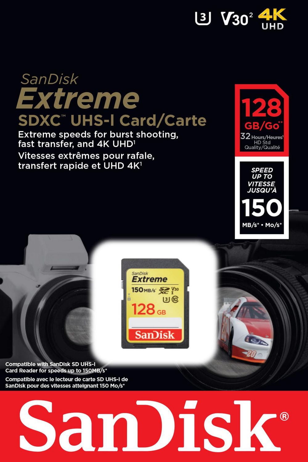 Carte SanDisk ExtremeMD SDXCMC UHS-I de 128 Go – SDSDXV5-128G-CWCIN