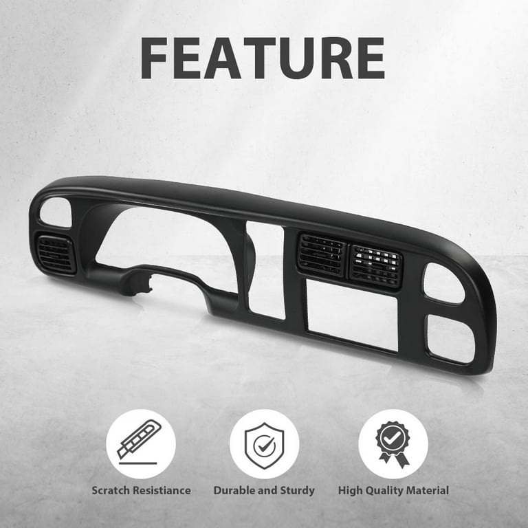 Fit For 1998-2002 Dodge Ram 1500 2500 3500 Double Din Dashboard Bezel W/ Vents - Foto 3