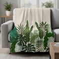 thumbnail image 2 of Palm Leaves Tropical Blanket Soft Cozy Warm Throw Blanket for Couch, Plush Fuzzy Flannel Fleece Blankets for Sofa, Beige Summer Watercolor Botanical Bed Blankets Lightweight Gifts for Women, 40"x60", 2 of 9