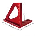 thumbnail image 3 of Hearth & Gear Woodworking Tools Aluminum Alloy 90 Square Ruler Woodworking Measuring Tool Multifunctional Marking Ruler Triangular Ruler T Post Bracket Hook Wooden Fence Posts 5 Ft T Posts for Fencing, 3 of 6