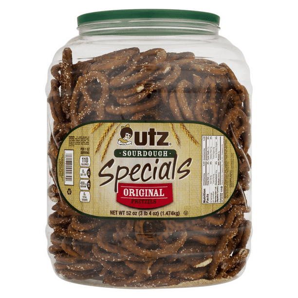Utz Sourdough Specials Original Pretzels 52 Oz Barrel Walmart Com Walmart Com