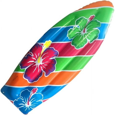 ArtCreativity Inflatable Luau Surfboard Pool Toy for Kids and Adults – Colorful Vinyl Pool Float