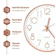 Wall clock Plastic Silent Suitable for decoration 12in Rose Gold