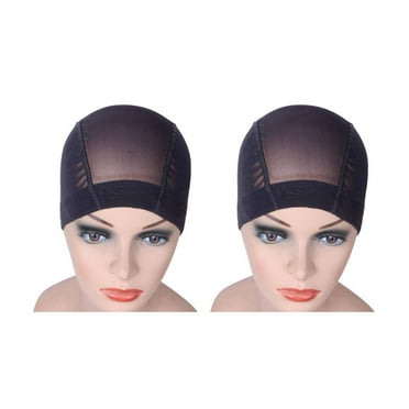 2 PCS/Lot Black Mesh Cap Wig Cap for Making Wigs Stretchable Hairnets with Wide Elastic Band (Mesh Cap S)