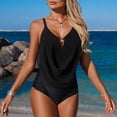 thumbnail image 4 of Pounoo Bathing Suits for Women Draped Bust Adjustable Strap One Piece Swimwear Beach Getaway Style Stretchy Quick Dry Trendy Swimsuits Gift, 4 of 8