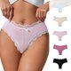 thumbnail image 1 of Zhuge Pack de 5 Calzoncillos Hipster Mujer,Transpirable con Detalles de Encaje, Braguitas Sexy y Cómodas para Todo Día，Estilo C,Talle S Multicolor A, 1 of 5