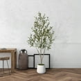 thumbnail image 5 of VIVATREES 5FT Artificial Olive Tree Faux Olive Plant Realistic Leaves Silk Tree with White Pot Planter Lifelike Green Leaves & Olive Fruits for Home Office Decor, Interior Outdoor Decoration, 5 of 10