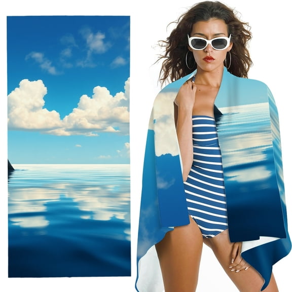 RKSupls Shark Microfiber Beach Towel, Extra Large Quick Dry Lightweight Towel for Travel Swimming Camping, Soft Super Absorbent- 30x60 in