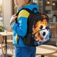thumbnail image 3 of Jeiento Football Kids Preschool Backpack 13.5", Large Main Compartment Toddler Bookbag with Front Zipper Pockets, Dual Carry Design for Boys Girls, 3 of 7