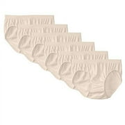 6 Pack Light Beige Bali 2990 Womens Seamless Nylon Hipster Brief