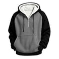 thumbnail image 6 of FchengtaiS Mens Waffle Knit Textured Hoodies Sherpa Lined Raglan Sleeve Sweatshirts Colorblock Pullover Tops for Fall Winter, 6 of 8