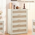 thumbnail image 4 of Bedroom Dresser with 5 Drawers Set of 2, Boho Wooden Dresser for Entryway, Tall Storage Cabinet for Living Room, White, 4 of 8