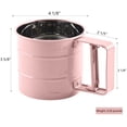 thumbnail image 2 of Amerteer Flour Sifter, Sifter for Baking, Stainless Steel Hand Crank Flour Sifter with 2-Cup Measuring, Hand-Pressed Flour Sieve, Sugar Powder Sieve Cup - Practical Baking Tool for Home-Pink, 2 of 6